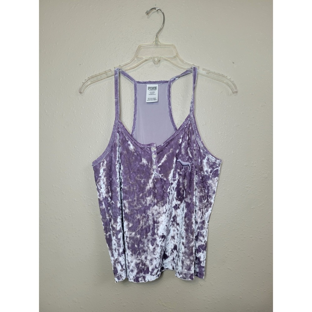 Victoria's Secret Pink Women's‎ Crushed Velvet Cropped Tank Top Y2K Sz M